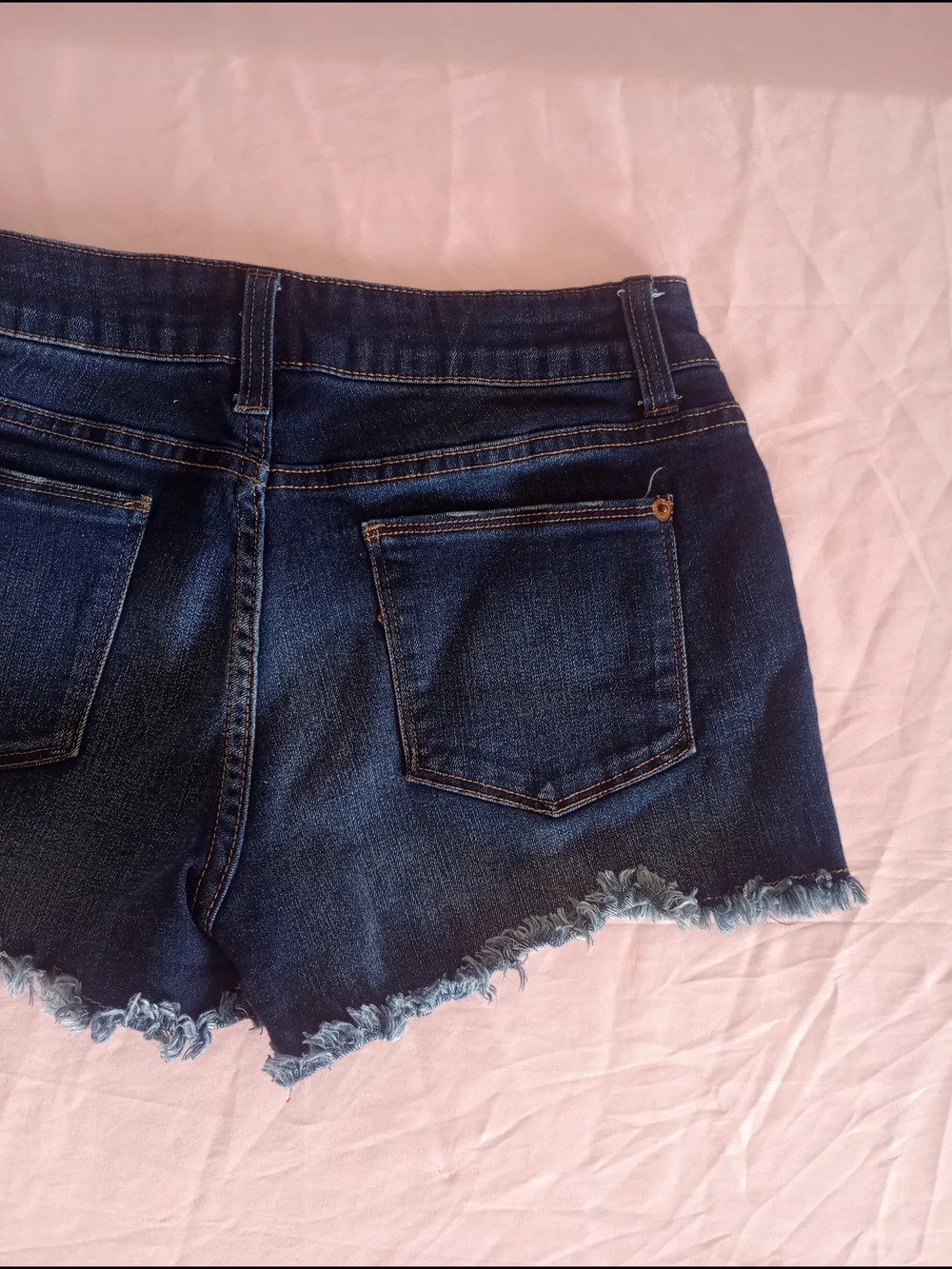 No Boundaries Dark Blue Frayed Hem Denim Shorts Sz. 9